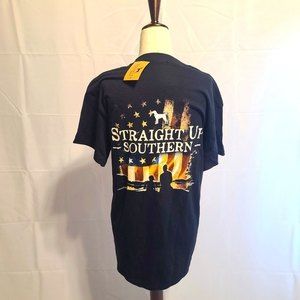 Straight up Southern men's patriotic fishing shirt size medium